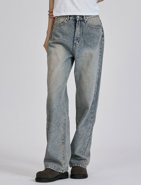 [CHICKS] SDP Minimal Straight Denim Pants Light Denim