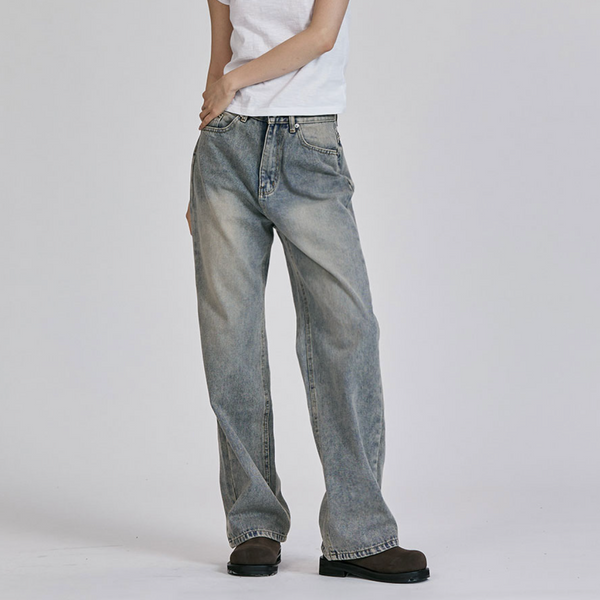 [CHICKS] SDP Minimal Straight Denim Pants Light Denim