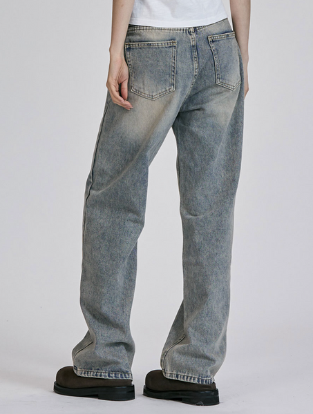 [CHICKS] SDP Minimal Straight Denim Pants Light Denim