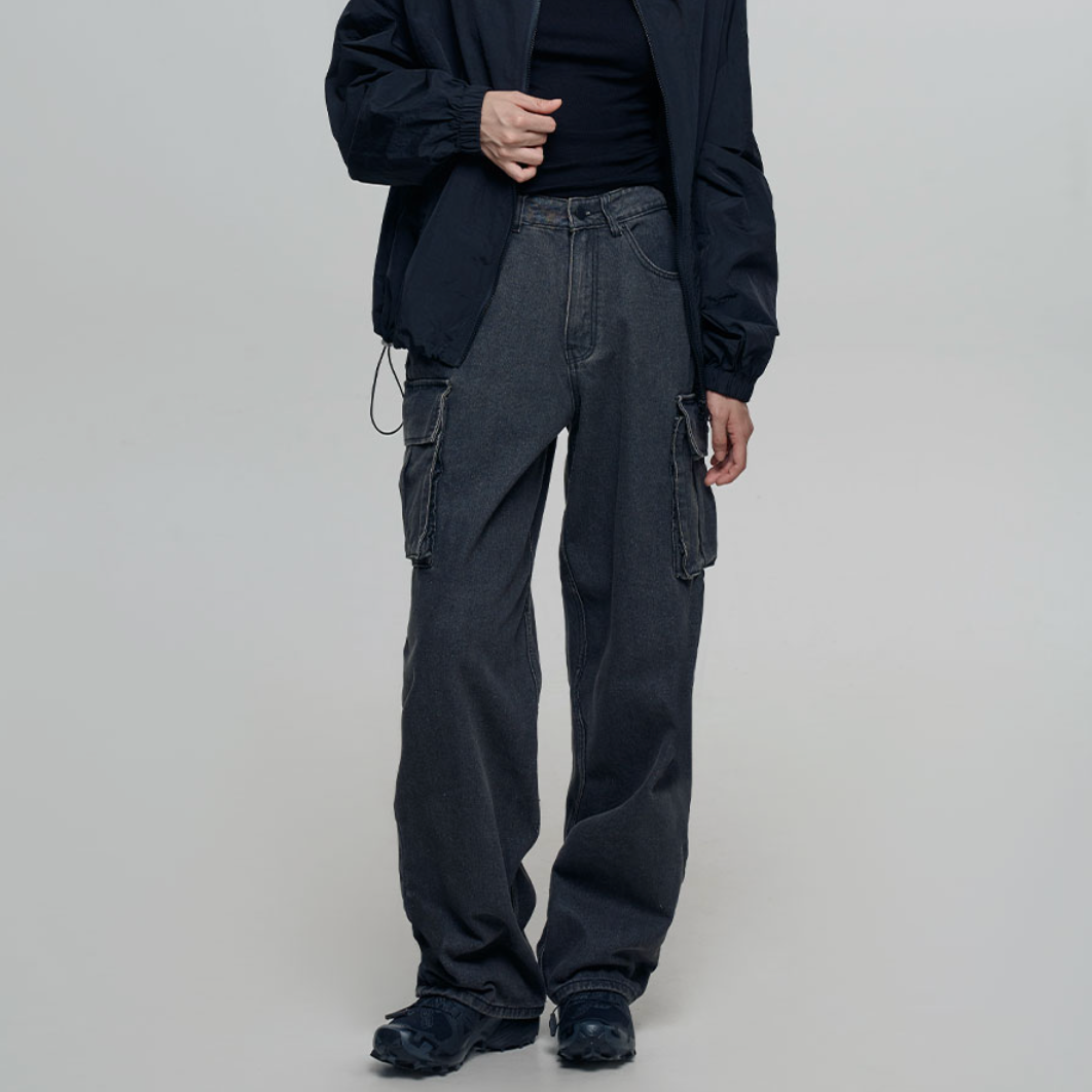 [CHICKS] CDP Board Cargo Denim Pants Black