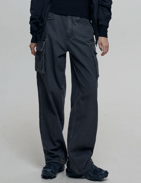 [CHICKS] CDP Board Cargo Denim Pants Black