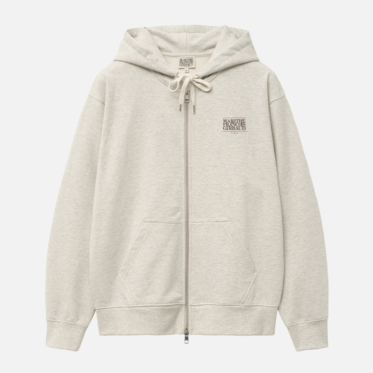 [MARITHÉ FRANÇOIS GIRBAUD] BIG CLASSIC LOGO HOODIE ZIPUP Oatmeal