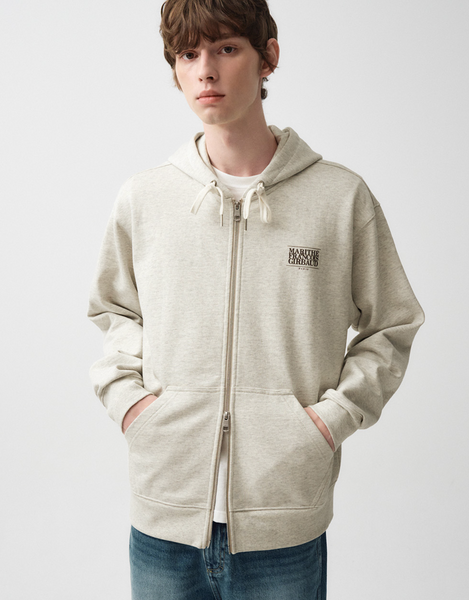 [MARITHÉ FRANÇOIS GIRBAUD] BIG CLASSIC LOGO HOODIE ZIPUP Oatmeal