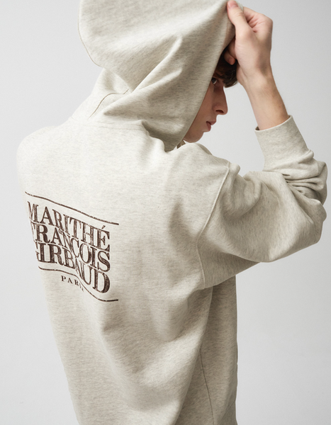 [MARITHÉ FRANÇOIS GIRBAUD] BIG CLASSIC LOGO HOODIE ZIPUP Oatmeal