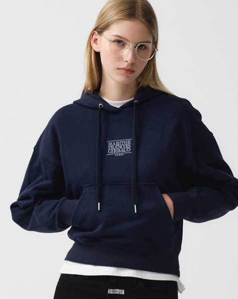 [MARITHÉ FRANÇOIS GIRBAUD] W NEW CLASSIC LOGO HOODIE Navy