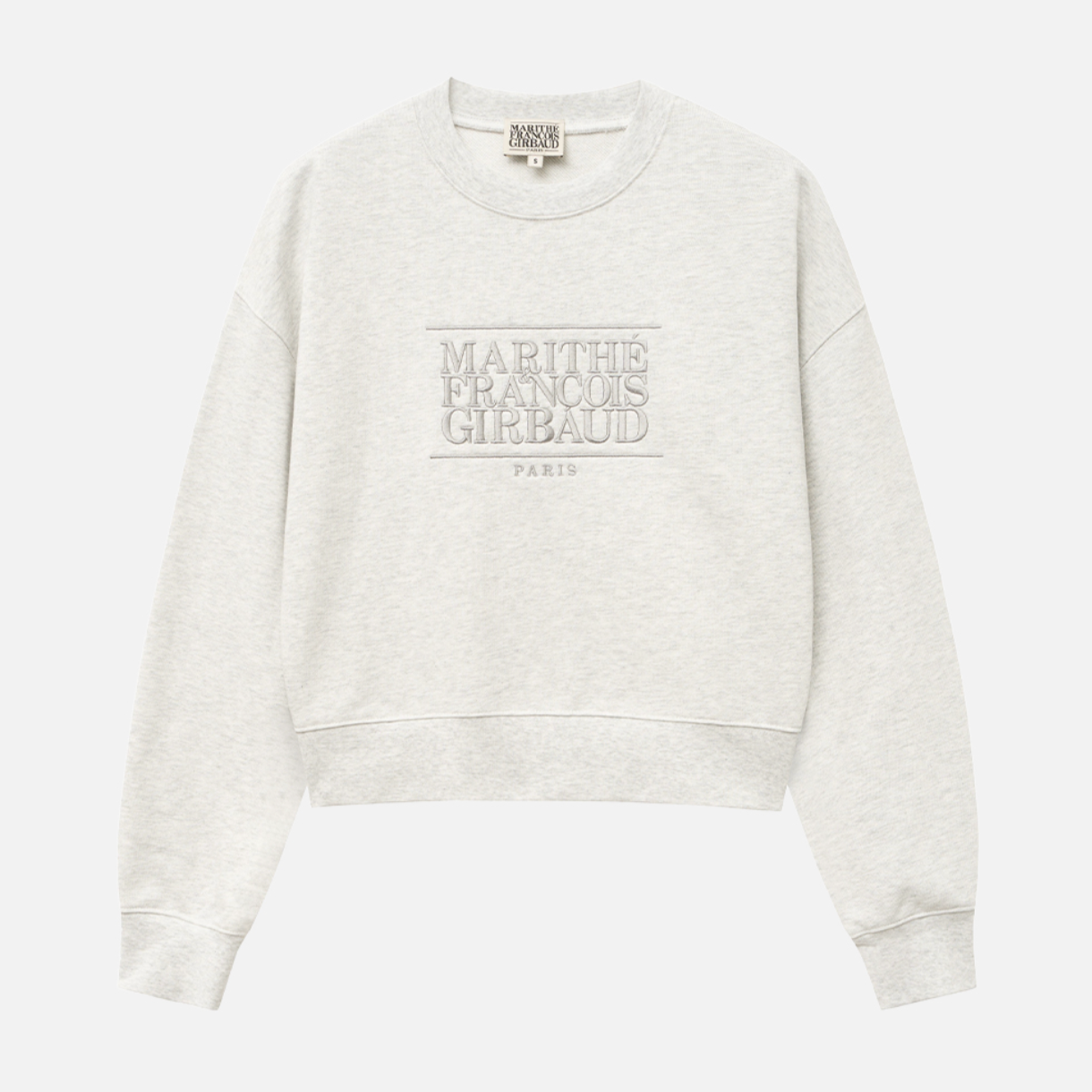 [MARITHÉ FRANÇOIS GIRBAUD] W CLASSIC LOGO CROP SWEATSHIRT Light Heather Grey