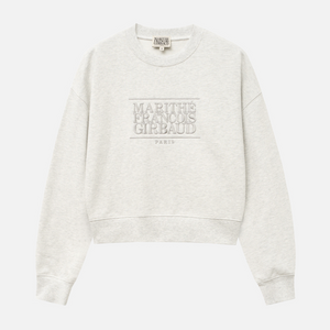 [MARITHÉ FRANÇOIS GIRBAUD] W CLASSIC LOGO CROP SWEATSHIRT Light Heather Grey