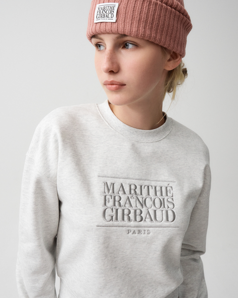 [MARITHÉ FRANÇOIS GIRBAUD] W CLASSIC LOGO CROP SWEATSHIRT Light Heather Grey