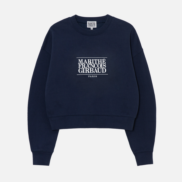 [MARITHÉ FRANÇOIS GIRBAUD] W CLASSIC LOGO CROP SWEATSHIRT Navy