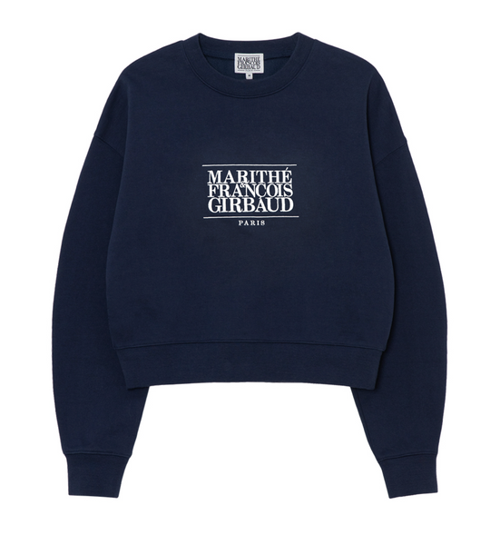 [MARITHÉ FRANÇOIS GIRBAUD] W CLASSIC LOGO CROP SWEATSHIRT Navy