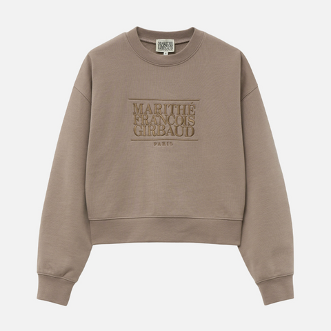 [MARITHÉ FRANÇOIS GIRBAUD] W CLASSIC LOGO CROP SWEATSHIRT Beige