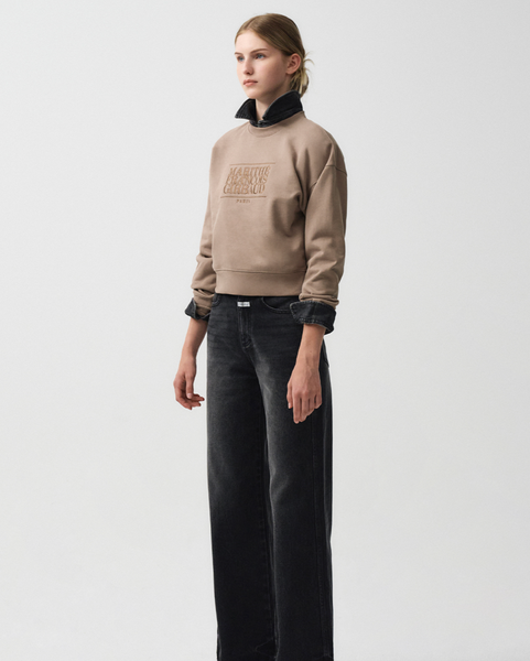 [MARITHÉ FRANÇOIS GIRBAUD] W CLASSIC LOGO CROP SWEATSHIRT Beige