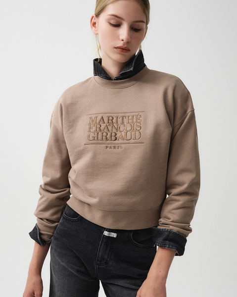 [MARITHÉ FRANÇOIS GIRBAUD] W CLASSIC LOGO CROP SWEATSHIRT Beige