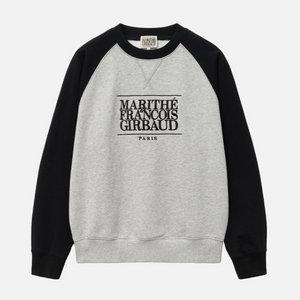 [MARITHÉ FRANÇOIS GIRBAUD] CLASSIC LOGO COLOR BLOCK RAGLAN SWEATSHIRT Heather Grey