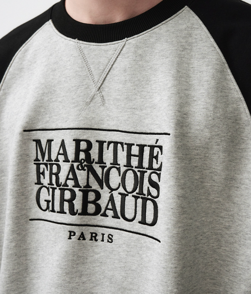 [MARITHÉ FRANÇOIS GIRBAUD] CLASSIC LOGO COLOR BLOCK RAGLAN SWEATSHIRT Heather Grey