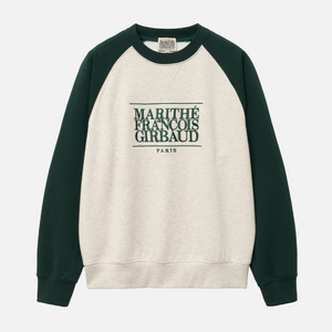 [MARITHÉ FRANÇOIS GIRBAUD] CLASSIC LOGO COLOR BLOCK RAGLAN SWEATSHIRT Oatmeal