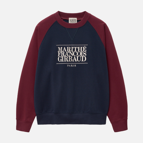 [MARITHÉ FRANÇOIS GIRBAUD] CLASSIC LOGO COLOR BLOCK RAGLAN SWEATSHIRT Navy