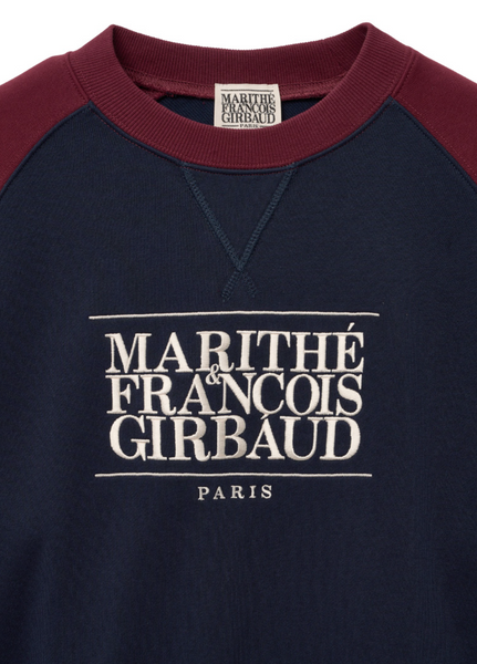 [MARITHÉ FRANÇOIS GIRBAUD] CLASSIC LOGO COLOR BLOCK RAGLAN SWEATSHIRT Navy