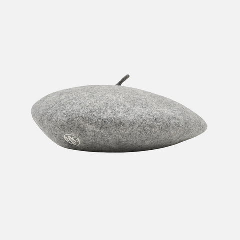 [MARITHÉ FRANÇOIS GIRBAUD] CIRCLE LOGO EMBROIDERY WOOL BERET Heather Grey