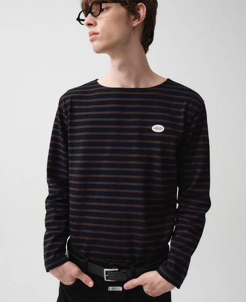 [MARITHÉ FRANÇOIS GIRBAUD] BORDER STRIPE LONG SLEEVE Dark Navy