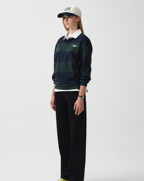 [MARITHÉ FRANÇOIS GIRBAUD] RUGBY STRIPE LONG SLEEVE Navy