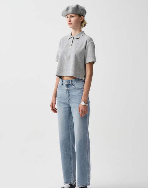 [MARITHÉ FRANÇOIS GIRBAUD] W VELOUR JERSEY CROP TEE Heather Grey