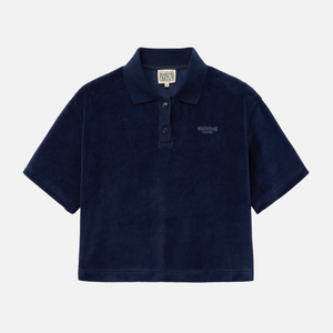 [MARITHÉ FRANÇOIS GIRBAUD] W VELOUR JERSEY CROP TEE Navy