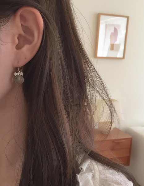 [moat] Clear Drop Earring (Silver925)