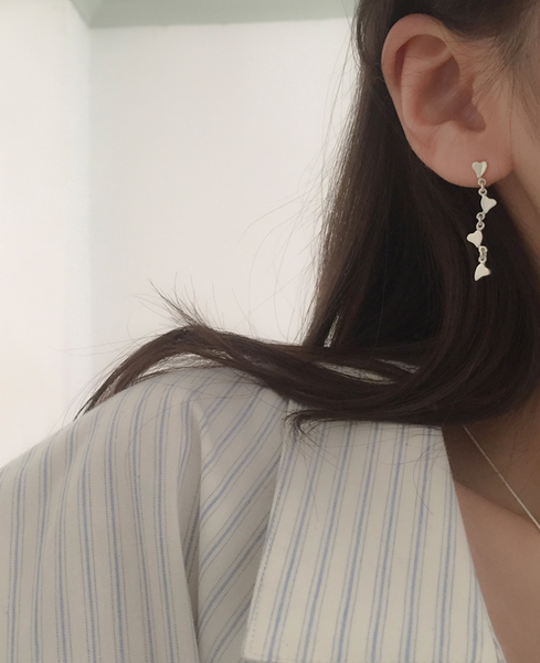 [moat] Leaf Heart Earring (Silver925)