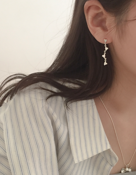 [moat] Leaf Heart Earring (Silver925)