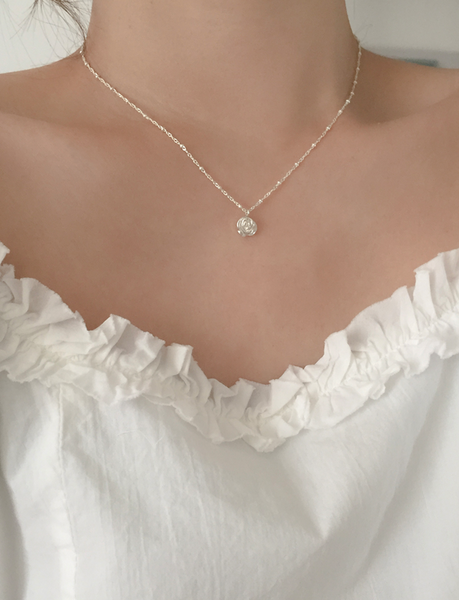 [moat] Dot Rose Necklace (Silver925)