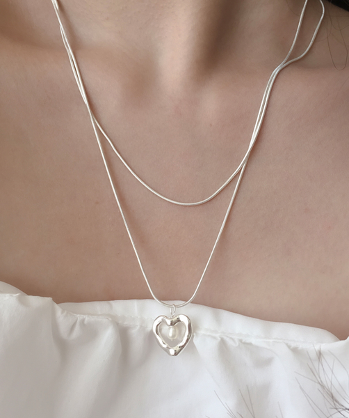 [moat] Sera Heart Necklace (Silver925)