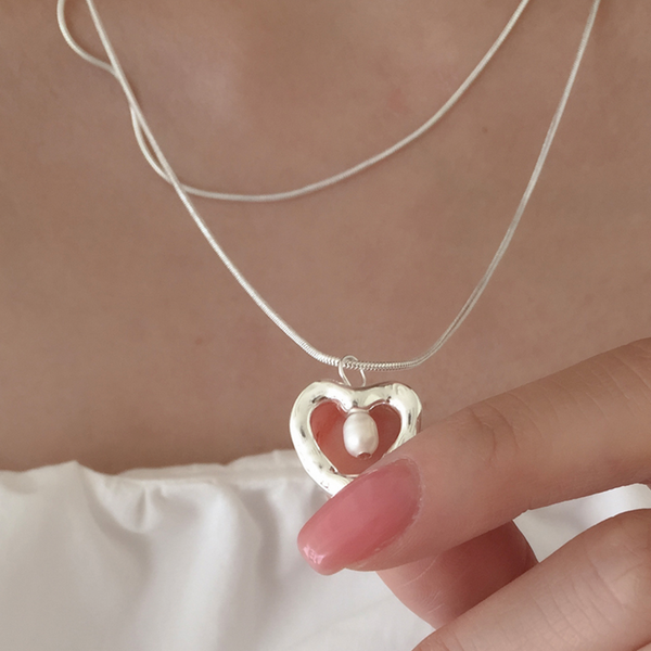 [moat] Sera Heart Necklace (Silver925)