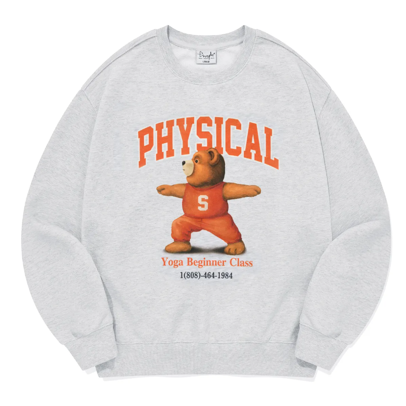 [PHYPS] Warrior Bear Sweatshirt Light Grey