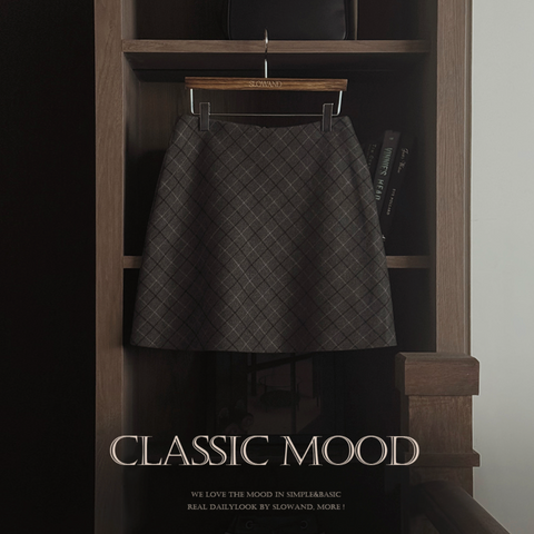 [SLOWAND] # SLOWMADE Carmen Mute Check Skirt