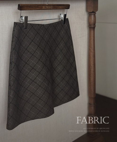 [SLOWAND] # SLOWMADE Carmen Mute Check Skirt