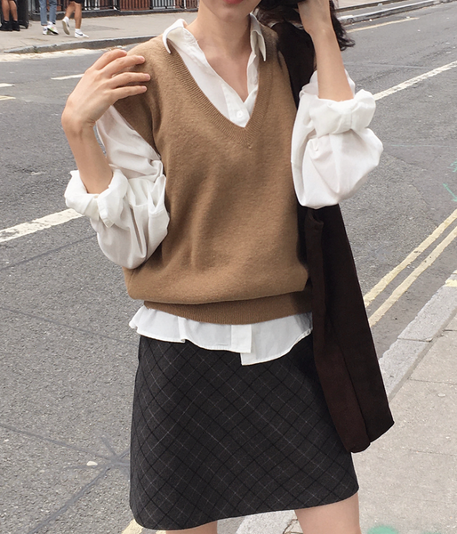 [SLOWAND] # SLOWMADE Carmen Mute Check Skirt