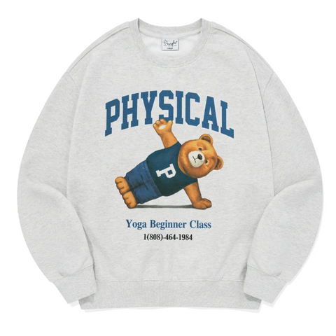 [PHYPS] Yoga Bear Sweat Shirt Light Grey