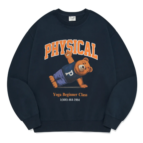 [PHYPS] Yoga Bear Sweat Shirt Navy