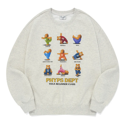 [PHYPS] Yoga Bear Collection Sweat Shirt Oatmeal