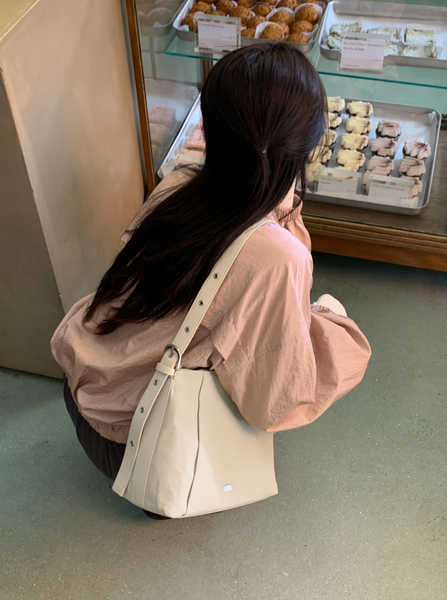 [98°C][OAT] Fold Nylon x Leather Shoulder Bag