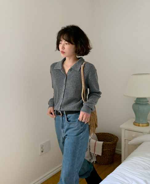 [FROM BEGINNING] Muir Collar Knit Cardigan