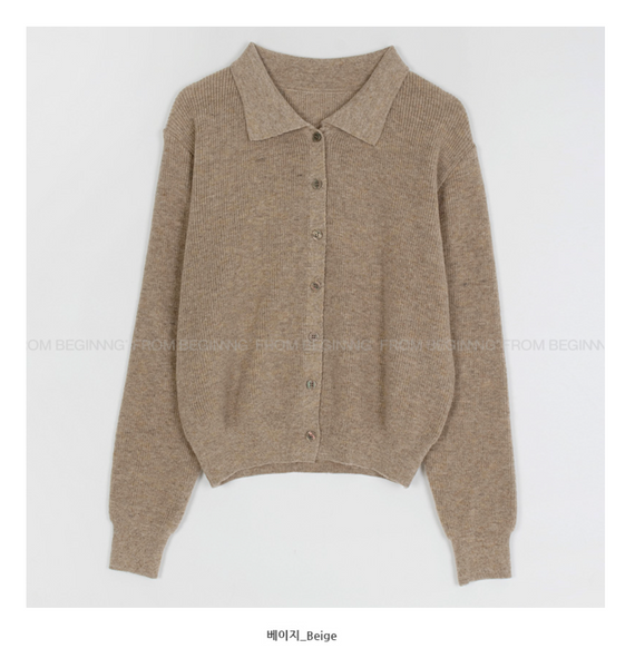 [FROM BEGINNING] Muir Collar Knit Cardigan