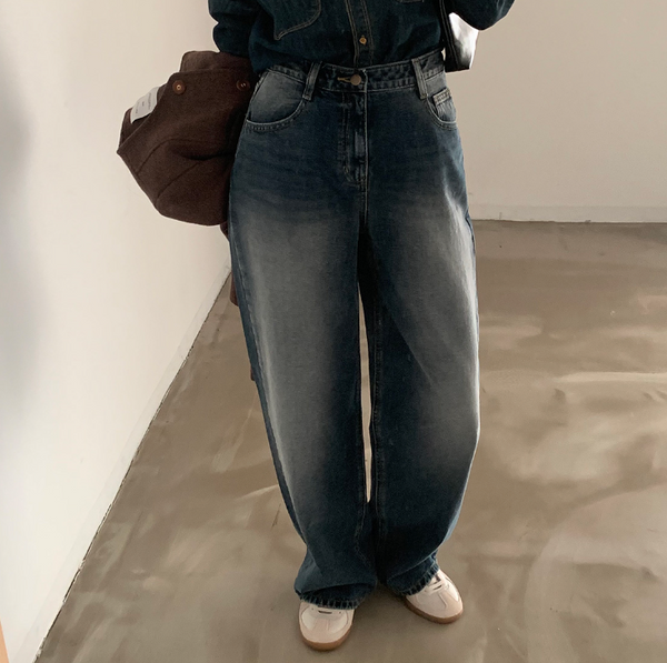 [CREAM CHEESE] Mute Denim Semi Wide Pants