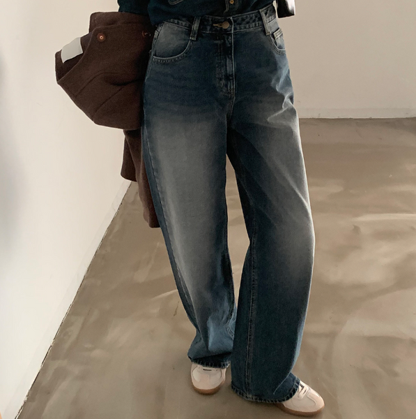 [CREAM CHEESE] Mute Denim Semi Wide Pants