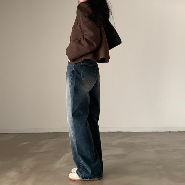 [CREAM CHEESE] Mute Denim Semi Wide Pants