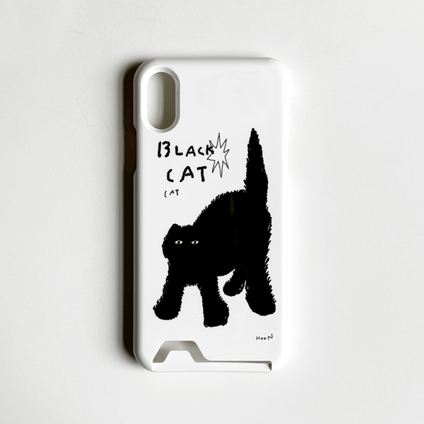 [3MONTHS] Black Cat 01 Card Storage Phone Case