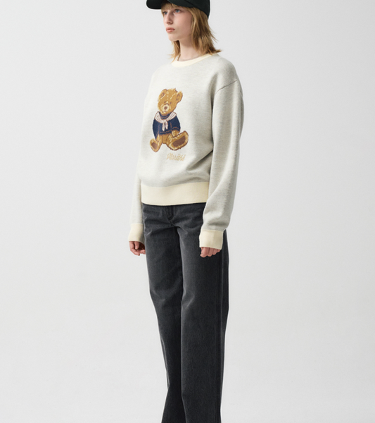 [MARITHÉ FRANÇOIS GIRBAUD] DOODLE BEAR SWEATER ivory