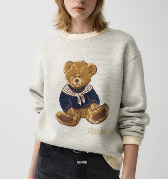 [MARITHÉ FRANÇOIS GIRBAUD] DOODLE BEAR SWEATER ivory