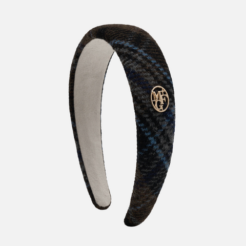 [MARITHÉ FRANÇOIS GIRBAUD] CIRCLE LOGO CHECK HAIRBAND brown